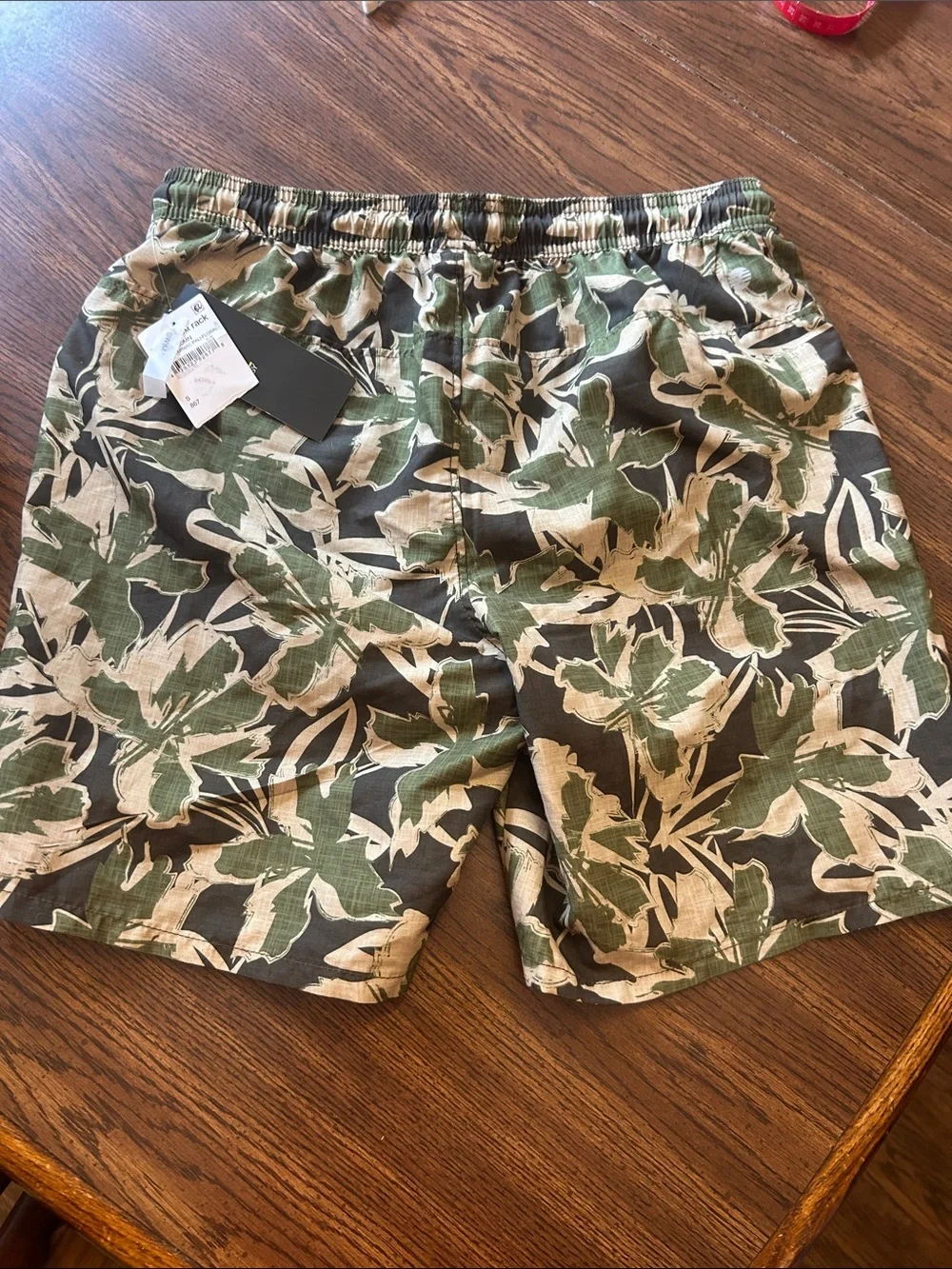 Zella New olive tarmac Pali floral lined swim shorts pockets Small activewear - Picture 7 of 12